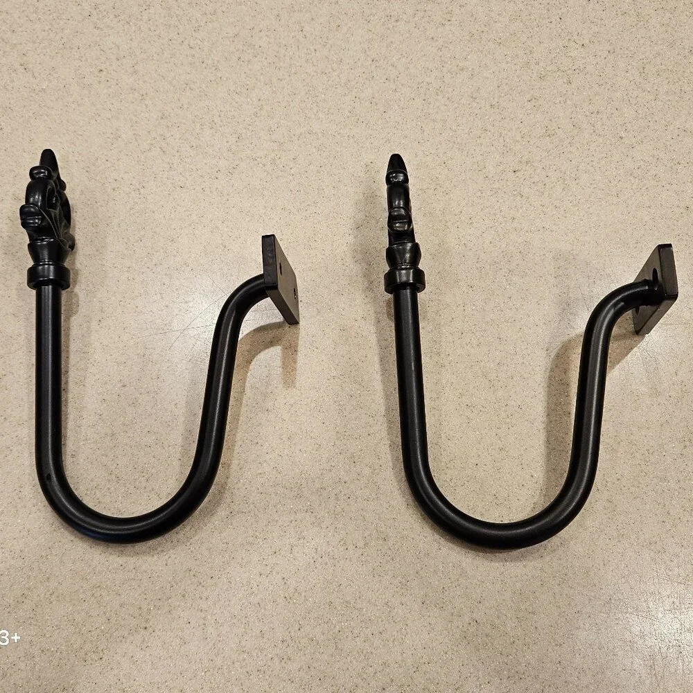 RARE NEW PAIR FRONTGATE FLOURISH OUTDOOR ALL WEATHER ORB CURTAIN ROD TIEBACKS